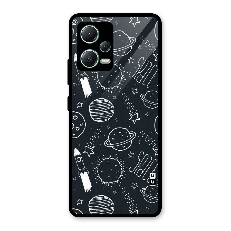 Just Space Things Glass Back Case for Redmi Note 12 5G