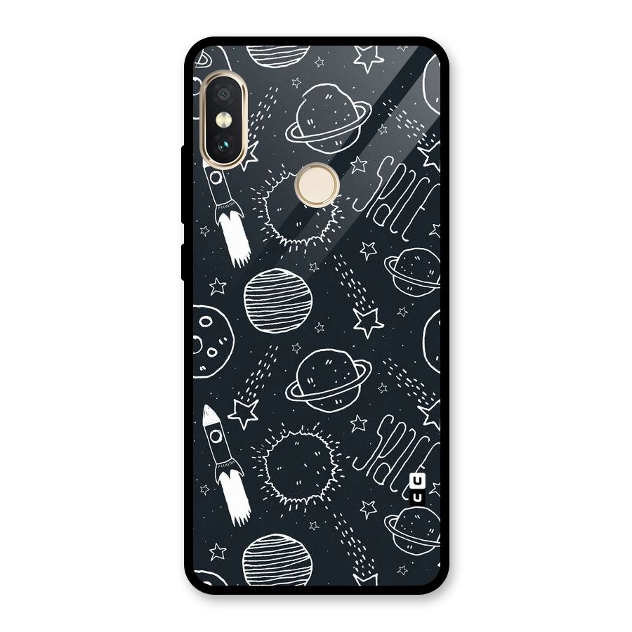 Just Space Things Glass Back Case for Redmi Note 5 Pro