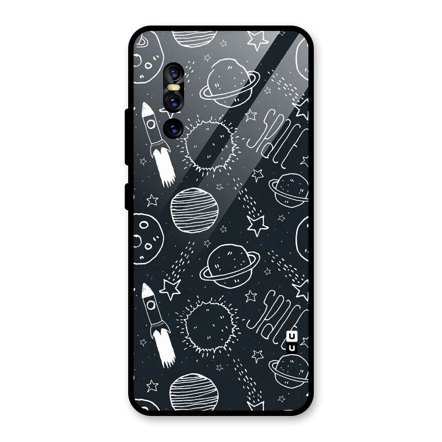 Just Space Things Glass Back Case for Vivo V15 Pro