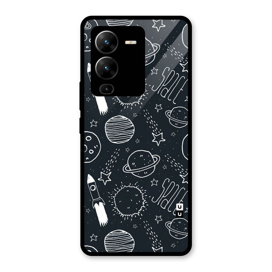 Just Space Things Glass Back Case for Vivo V25 Pro