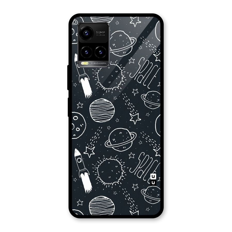 Just Space Things Glass Back Case for Vivo Y21T