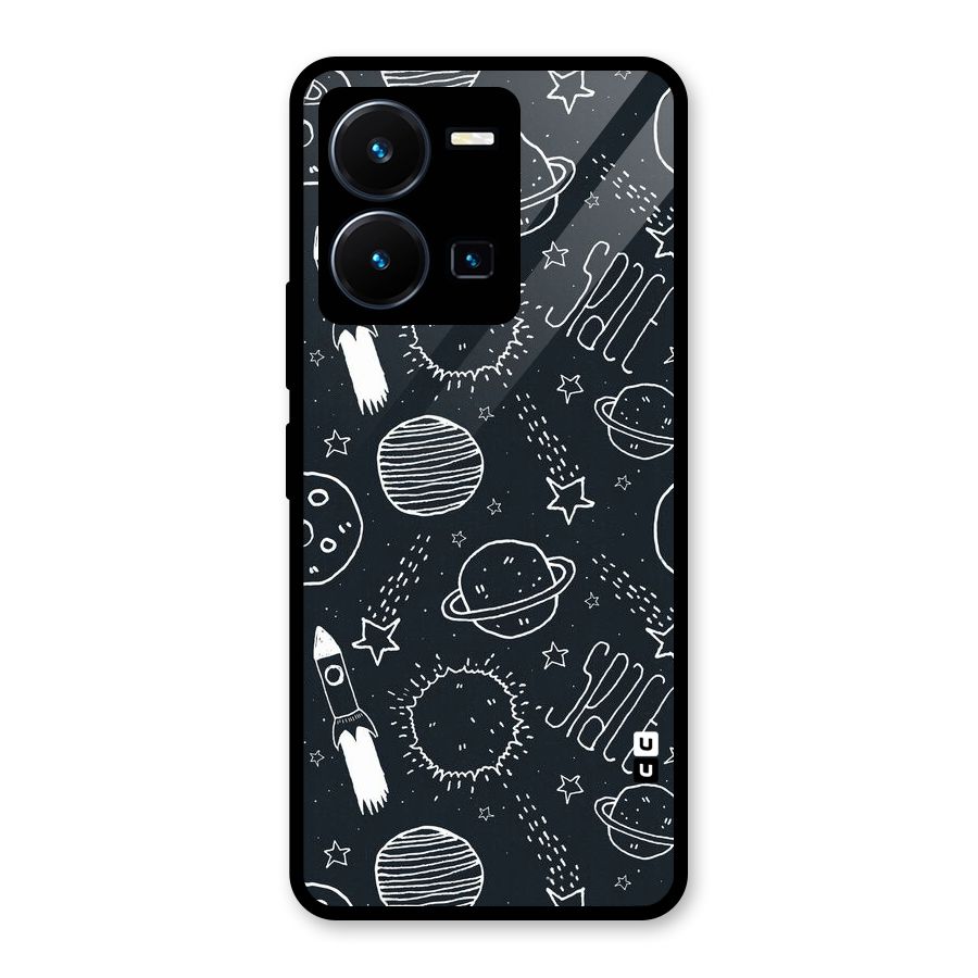 Just Space Things Glass Back Case for Vivo Y35