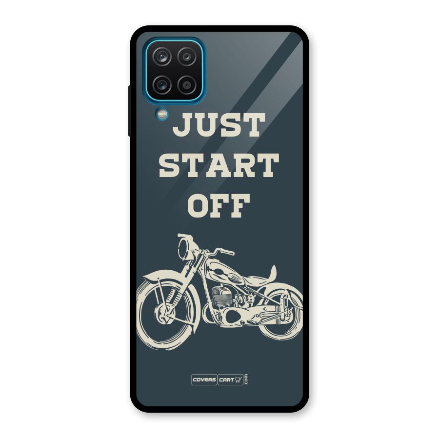 Just Start Off Glass Back Case for Galaxy A12