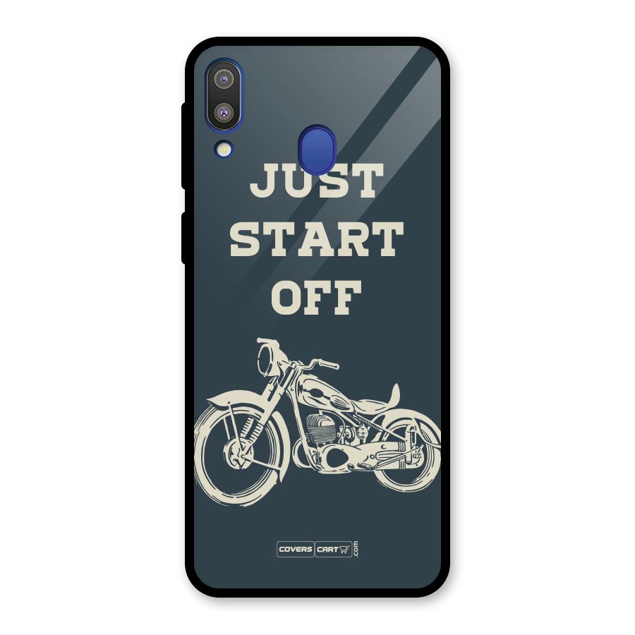 Just Start Off Glass Back Case for Galaxy M20