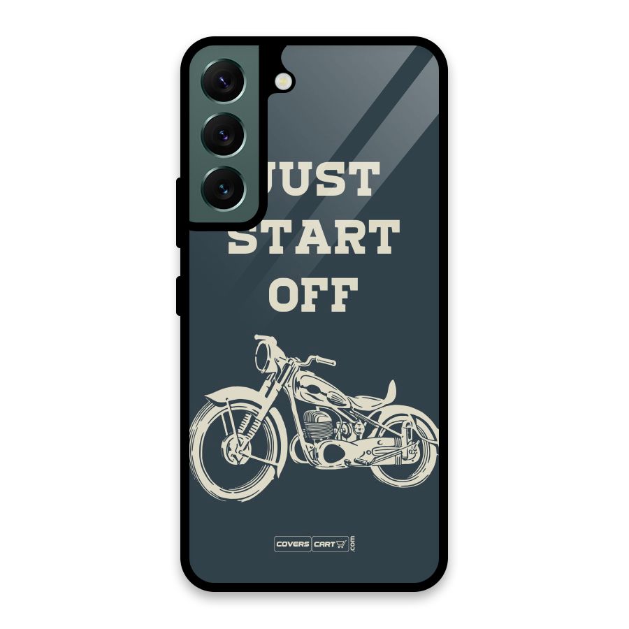 Just Start Off Glass Back Case for Galaxy S22 5G