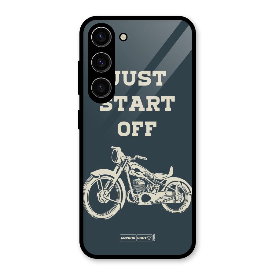 Just Start Off Glass Back Case for Galaxy S23