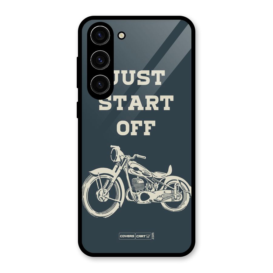 Just Start Off Glass Back Case for Galaxy S23 Plus