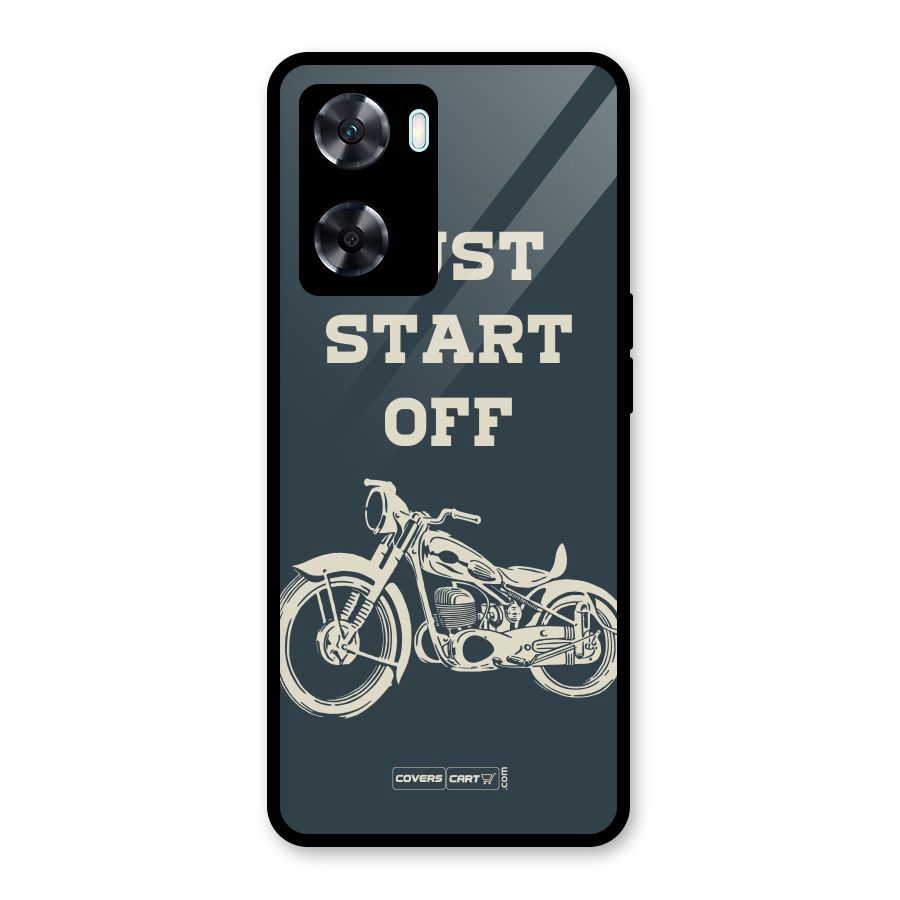 Just Start Off Glass Back Case for Oppo A77