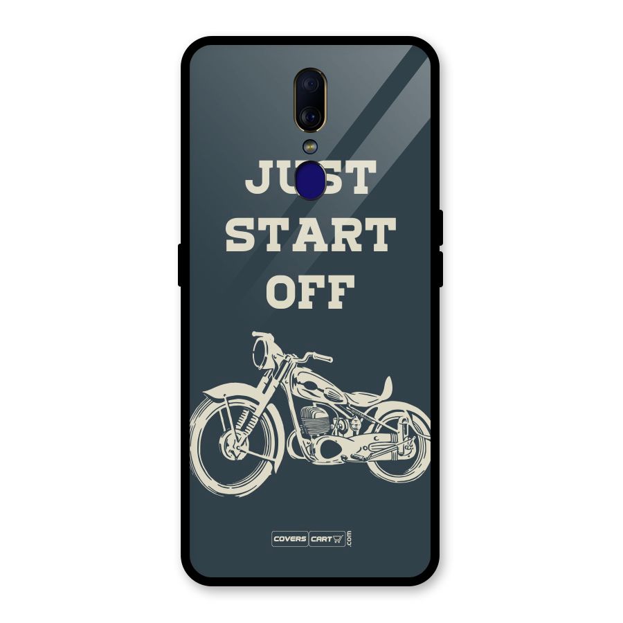Just Start Off Glass Back Case for Oppo F11