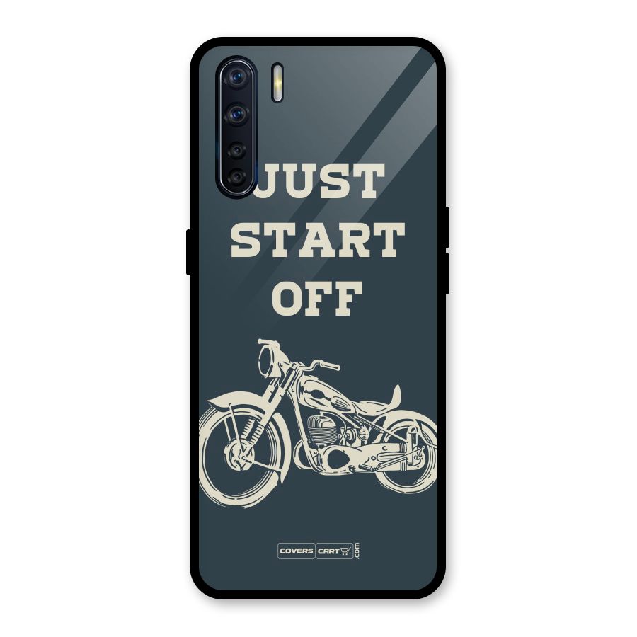 Just Start Off Glass Back Case for Oppo F15