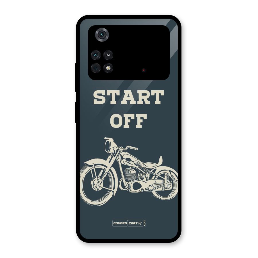 Just Start Off Glass Back Case for Poco M4 Pro 4G