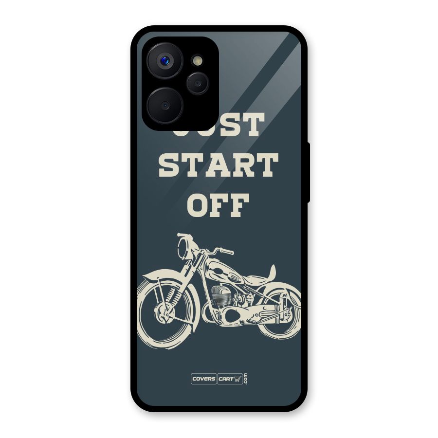 Just Start Off Glass Back Case for Realme 9i 5G