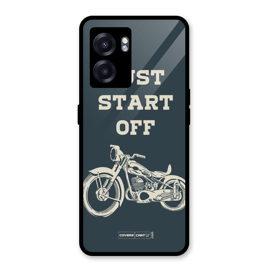 Just Start Off Glass Back Case for Realme Narzo 50 5G