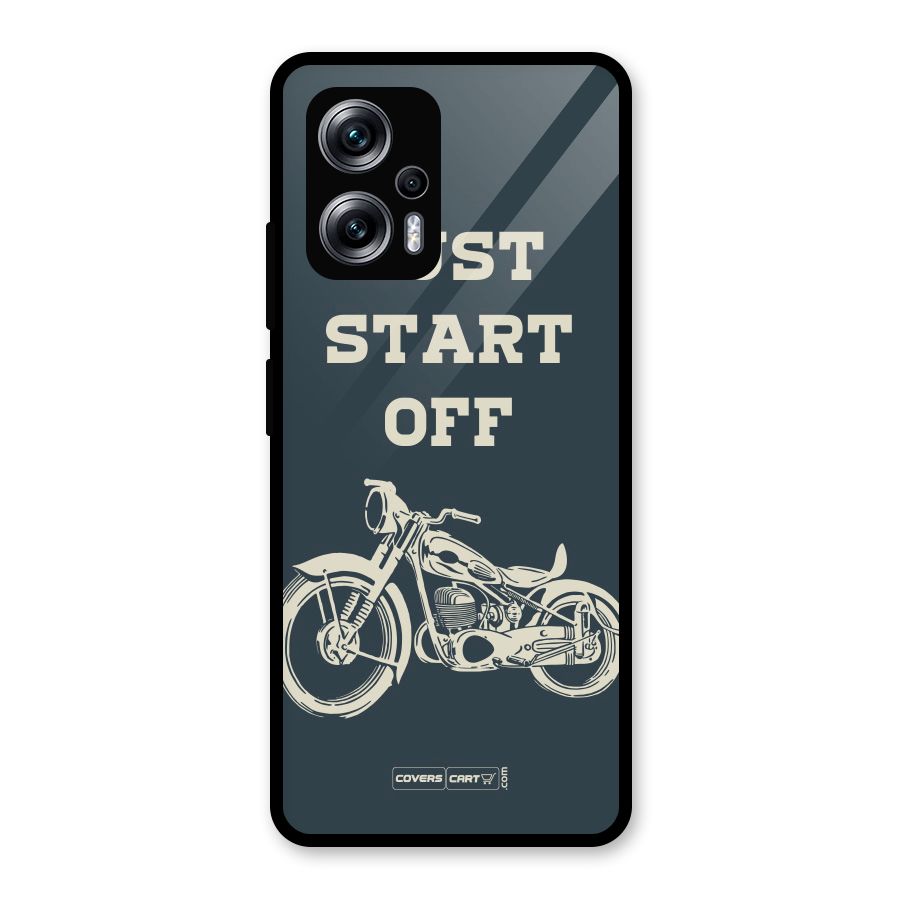 Just Start Off Glass Back Case for Redmi K50i
