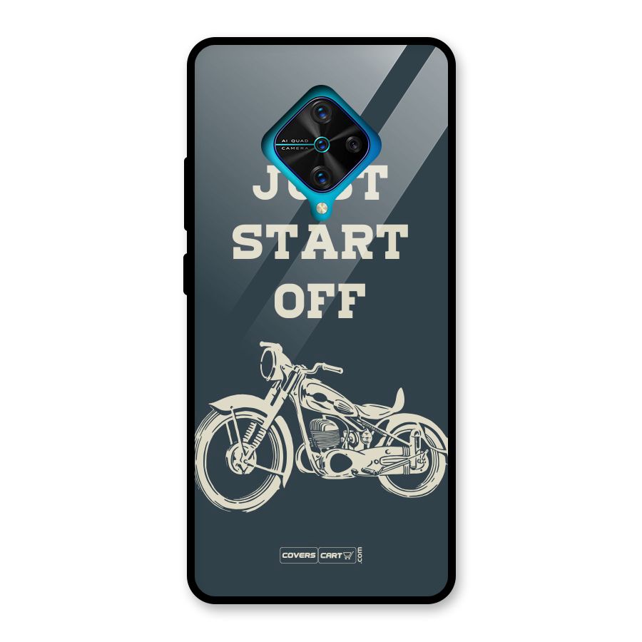 Just Start Off Glass Back Case for Vivo S1 Pro