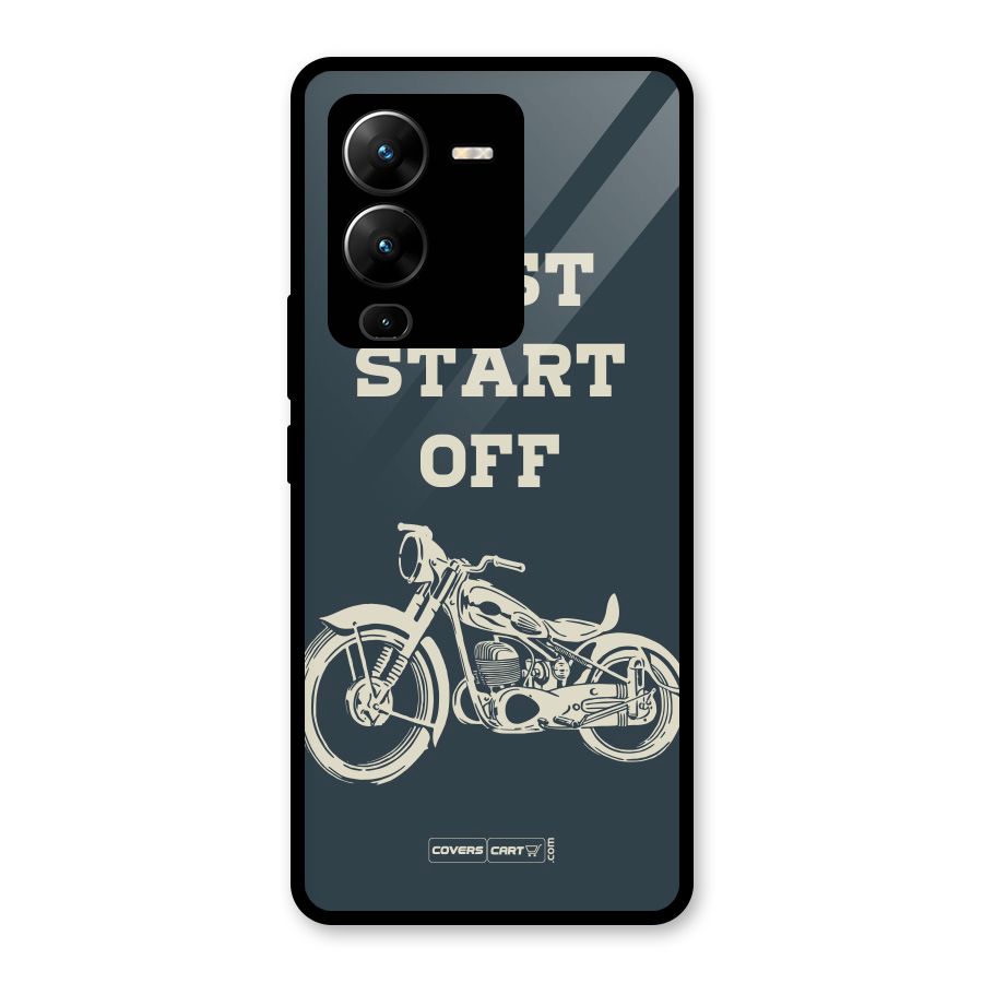 Just Start Off Glass Back Case for Vivo V25 Pro