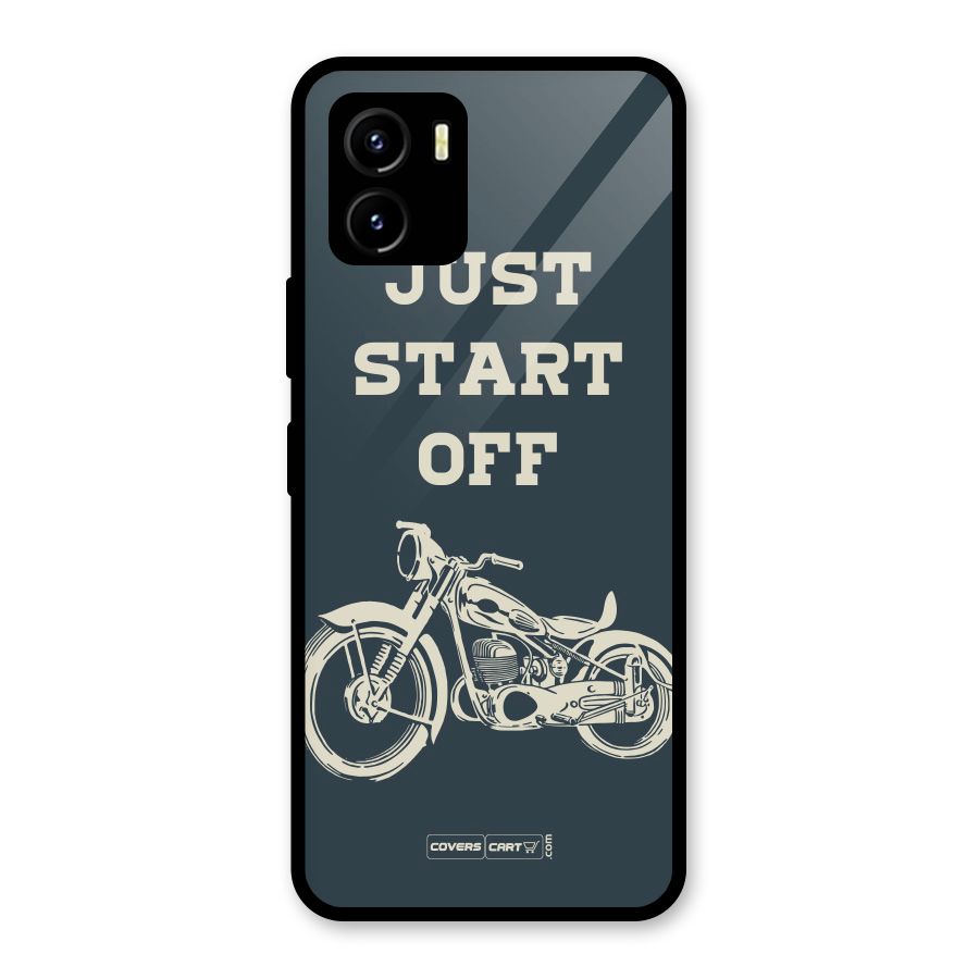 Just Start Off Glass Back Case for Vivo Y15s