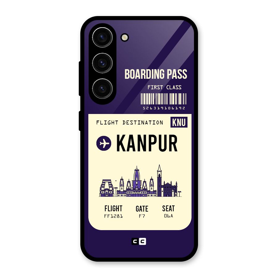 Kanpur Boarding Pass Glass Back Case for Galaxy S23