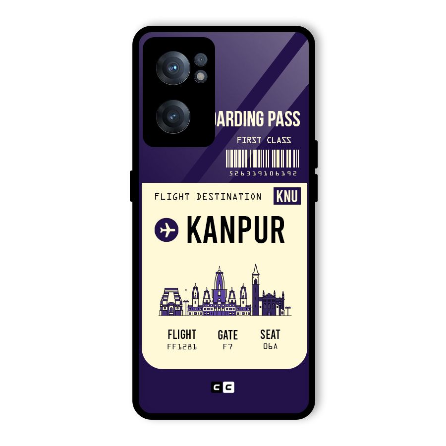 Kanpur Boarding Pass Glass Back Case for OnePlus Nord CE 2 5G