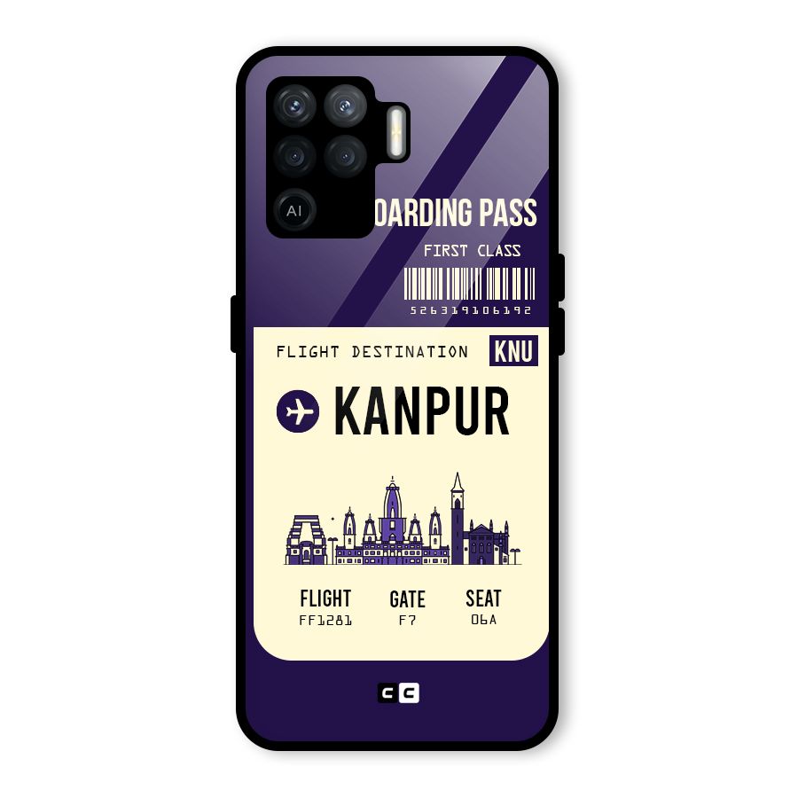 Kanpur Boarding Pass Glass Back Case for Oppo F19 Pro
