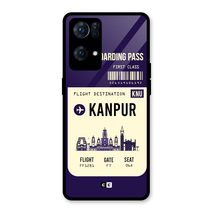 Kanpur Boarding Pass Glass Back Case for Oppo Reno7 Pro 5G