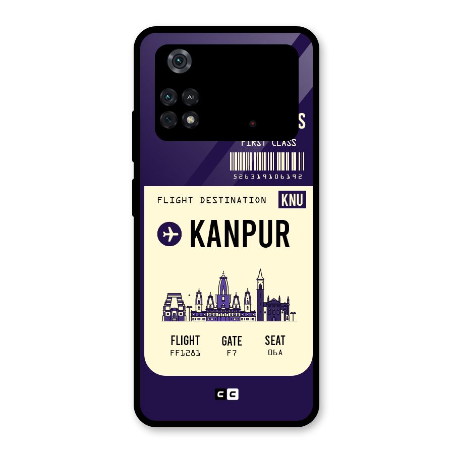 Kanpur Boarding Pass Glass Back Case for Poco M4 Pro 4G