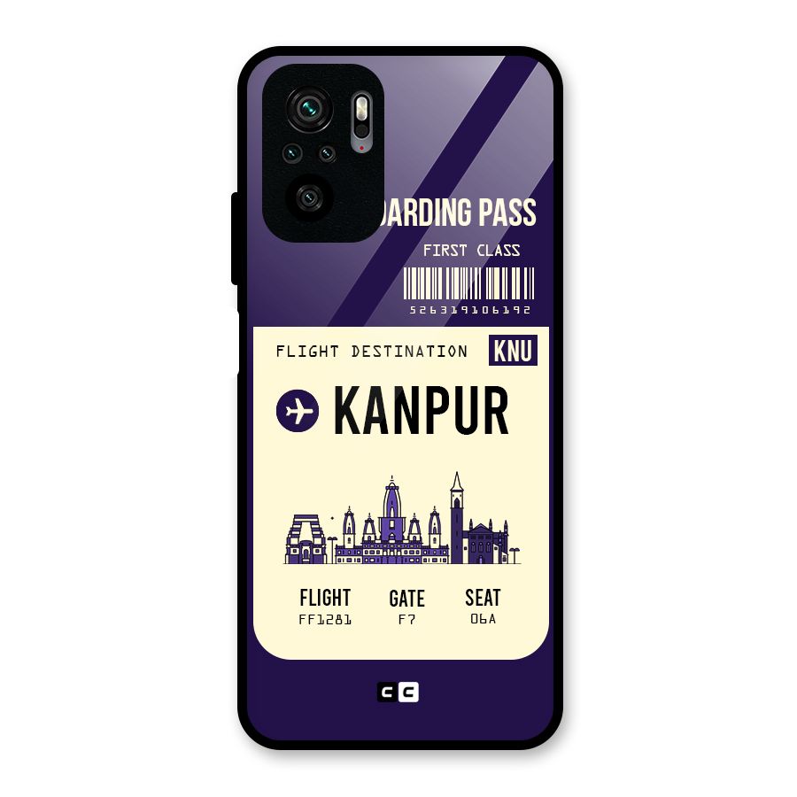 Kanpur Boarding Pass Glass Back Case for Redmi Note 10S