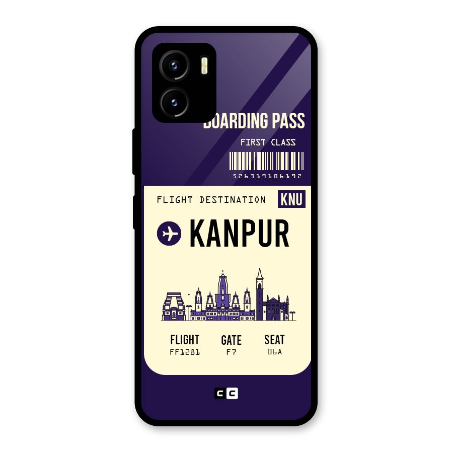 Kanpur Boarding Pass Glass Back Case for Vivo Y15s