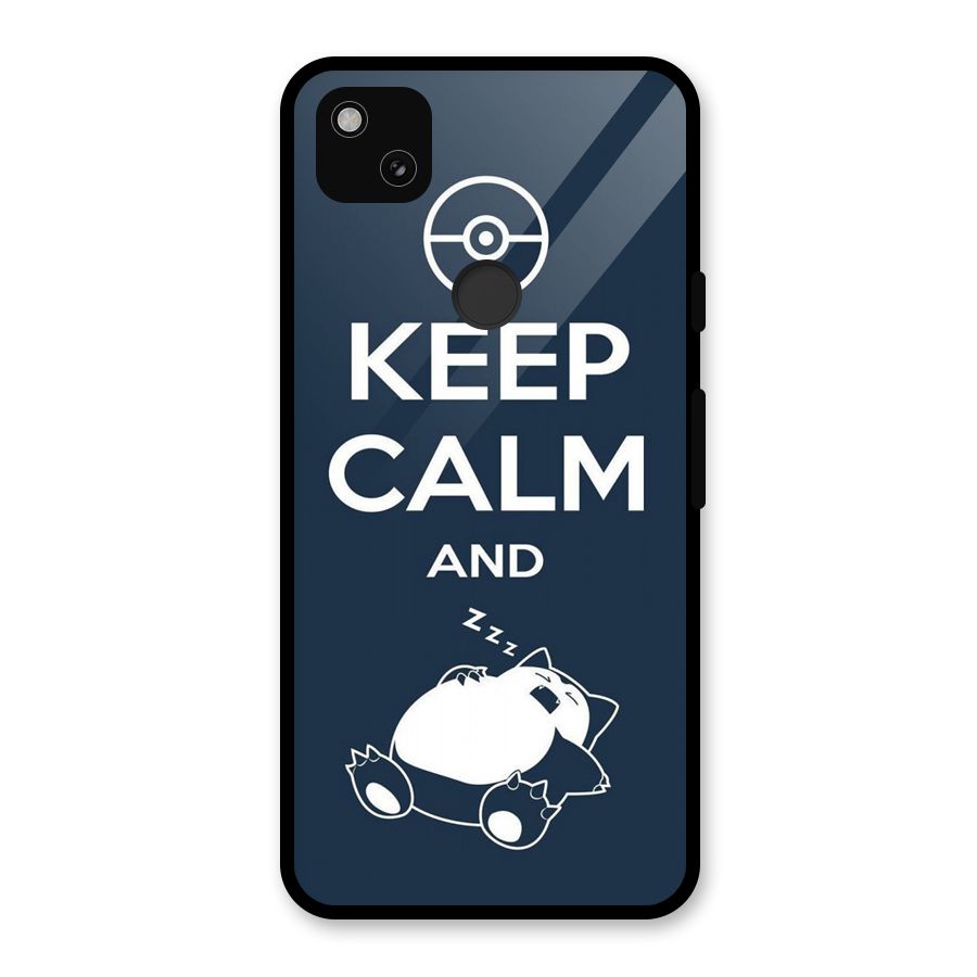 Keep Calm and Sleep Glass Back Case for Google Pixel 4a