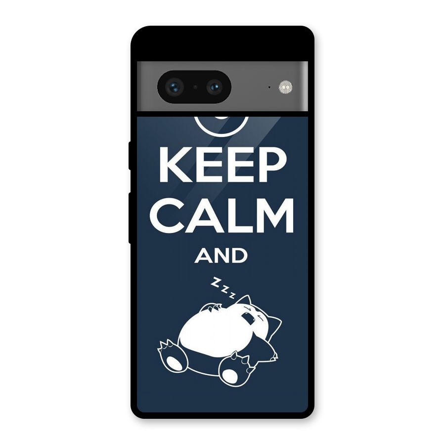 Keep Calm and Sleep Glass Back Case for Google Pixel 7
