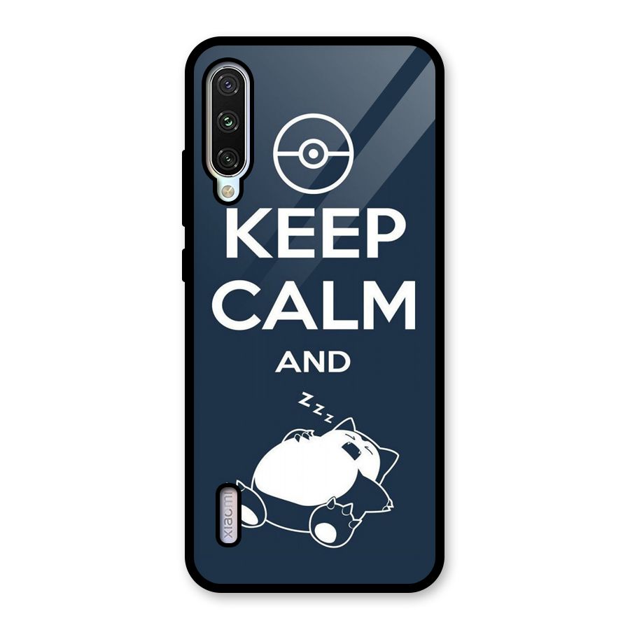 Keep Calm and Sleep Glass Back Case for Mi A3