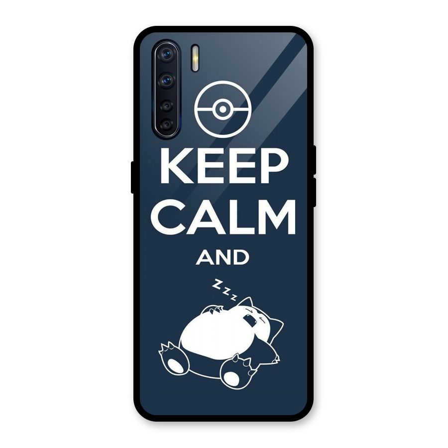 Keep Calm and Sleep Glass Back Case for Oppo F15