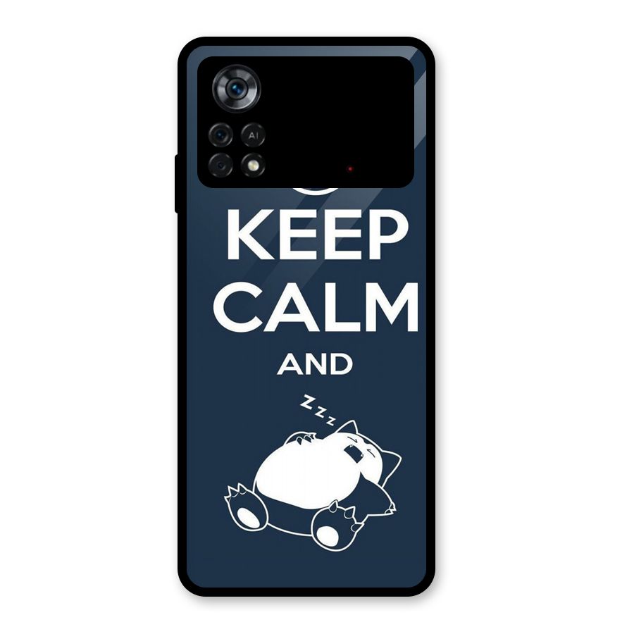 Keep Calm and Sleep Glass Back Case for Poco X4 Pro 5G