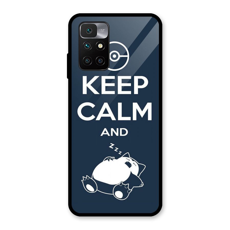 Keep Calm and Sleep Glass Back Case for Redmi 10 Prime