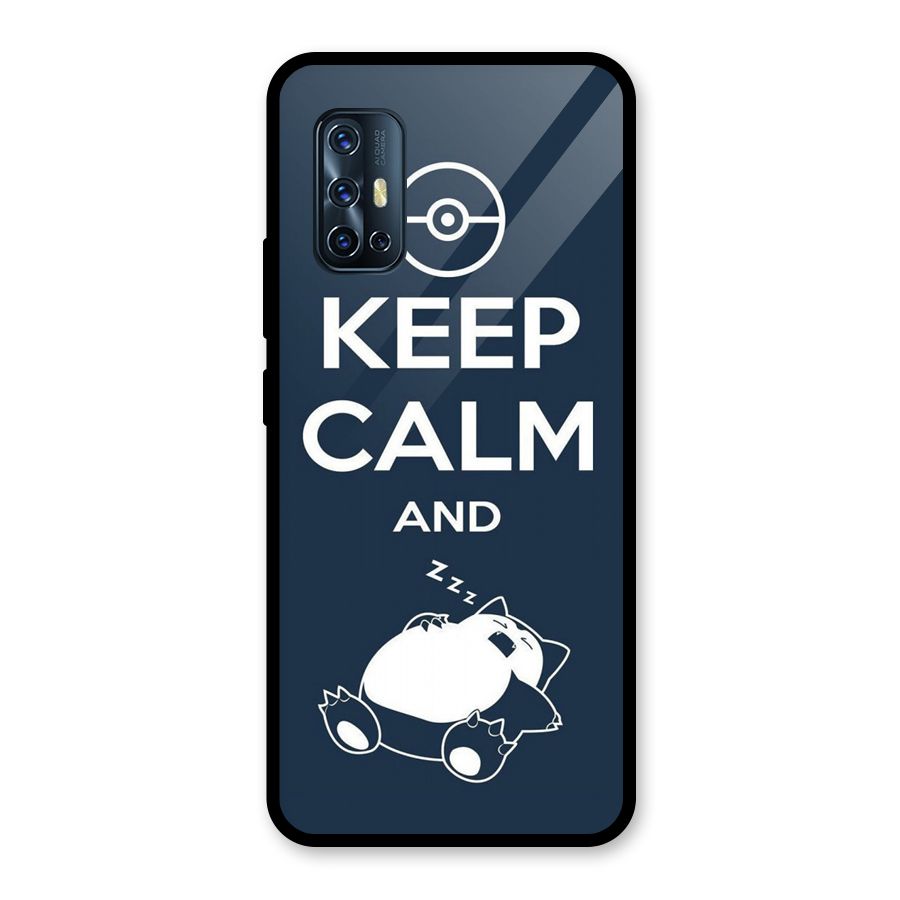 Keep Calm and Sleep Glass Back Case for Vivo V17