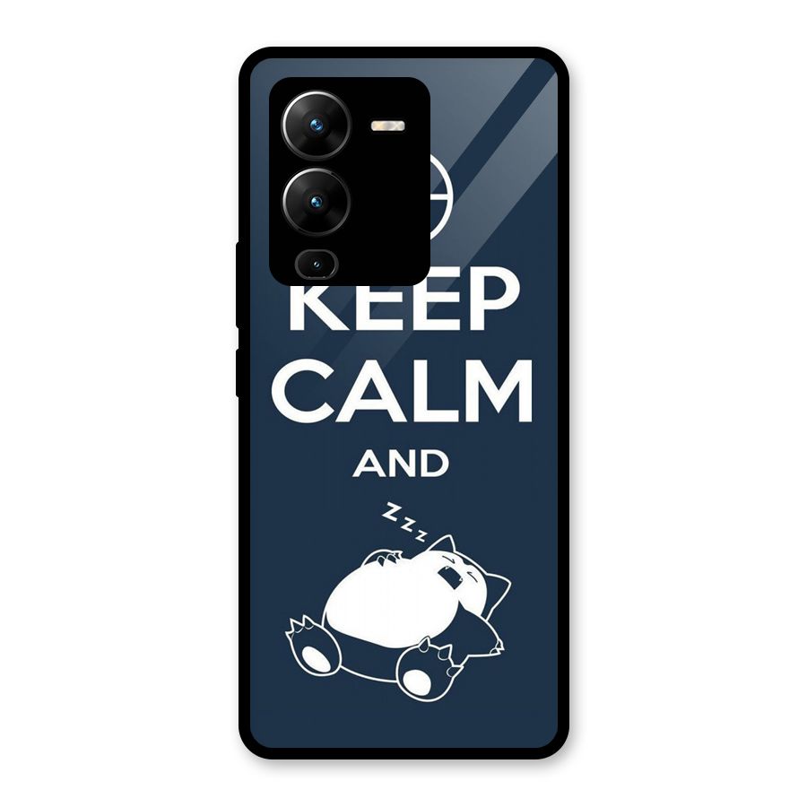 Keep Calm and Sleep Glass Back Case for Vivo V25 Pro