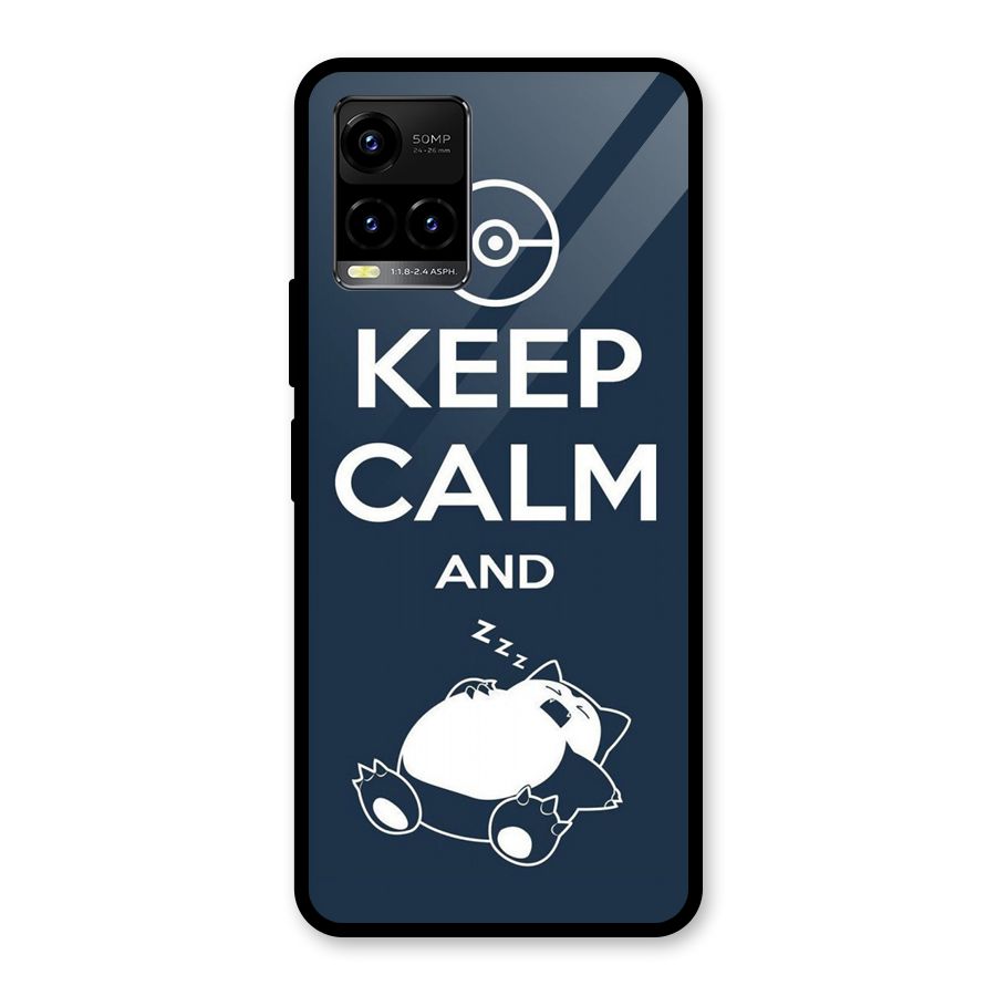 Keep Calm and Sleep Glass Back Case for Vivo Y21A