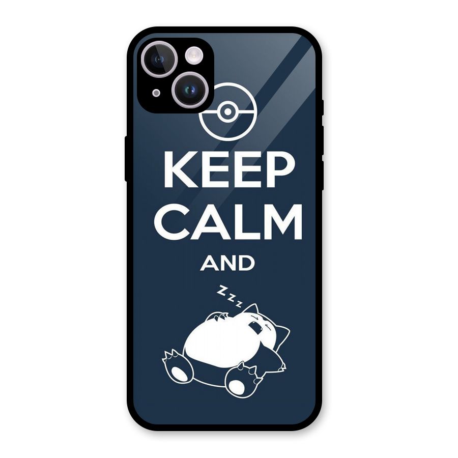 Keep Calm and Sleep Glass Back Case for iPhone 14 Plus