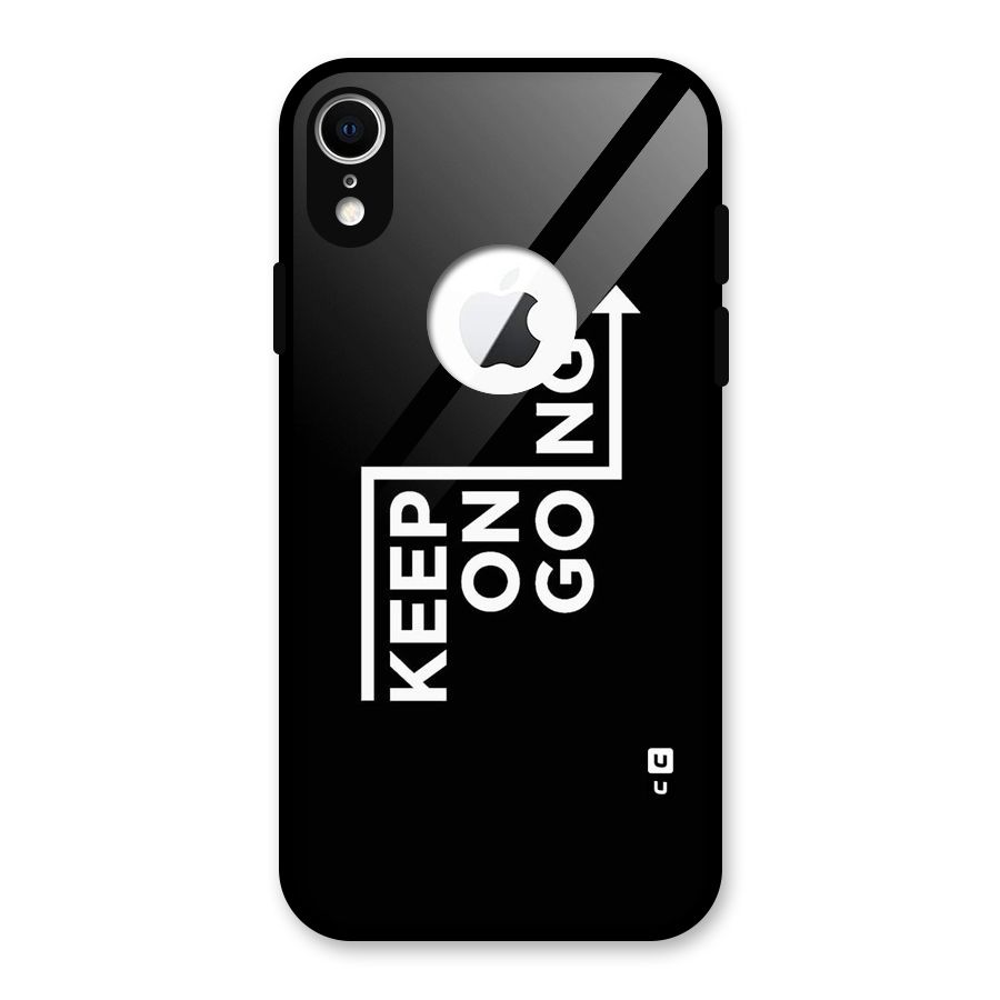 Keep On Going Glass Back Case for iPhone XR Logo Cut