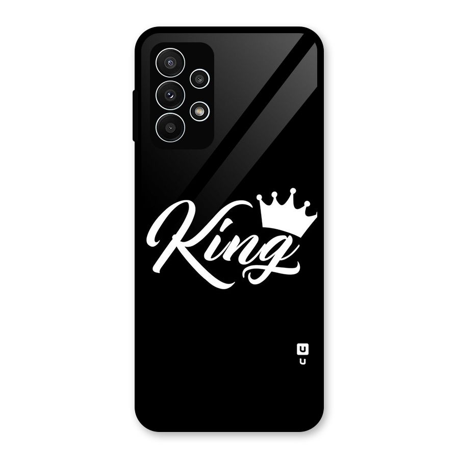 King Crown Typography Glass Back Case for Galaxy A23