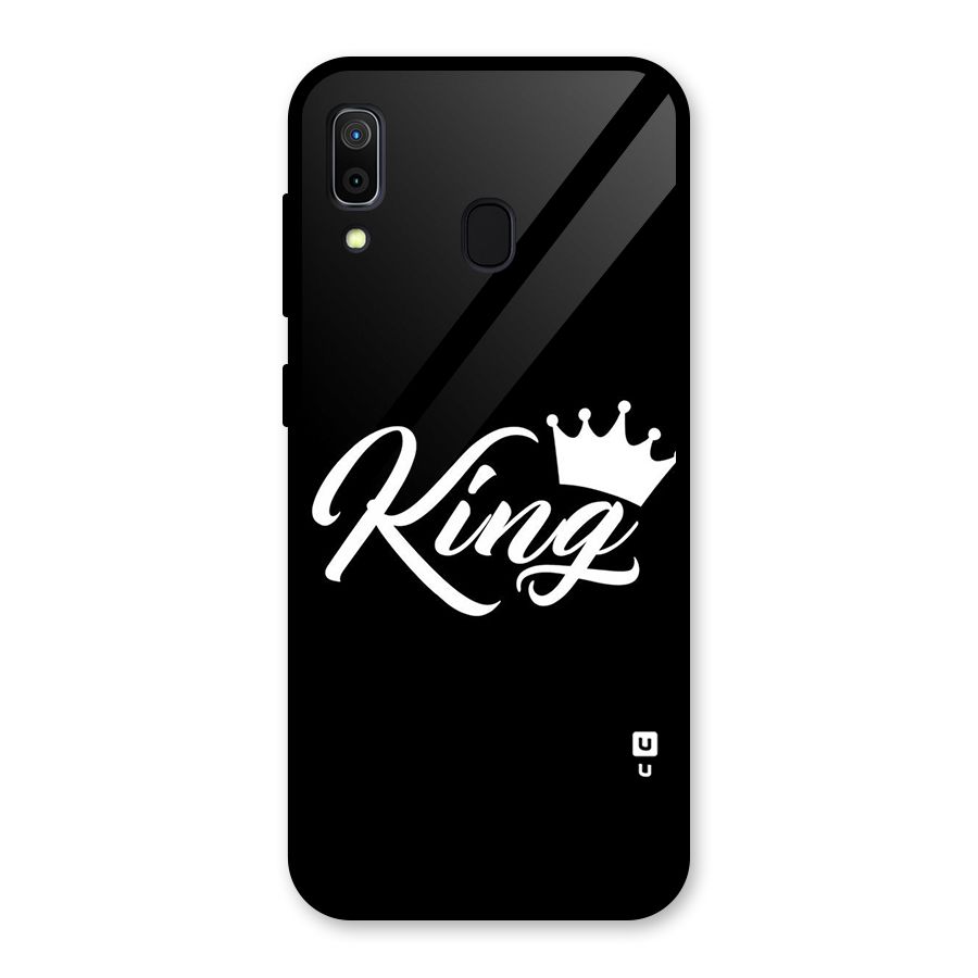 King Crown Typography Glass Back Case for Galaxy A30