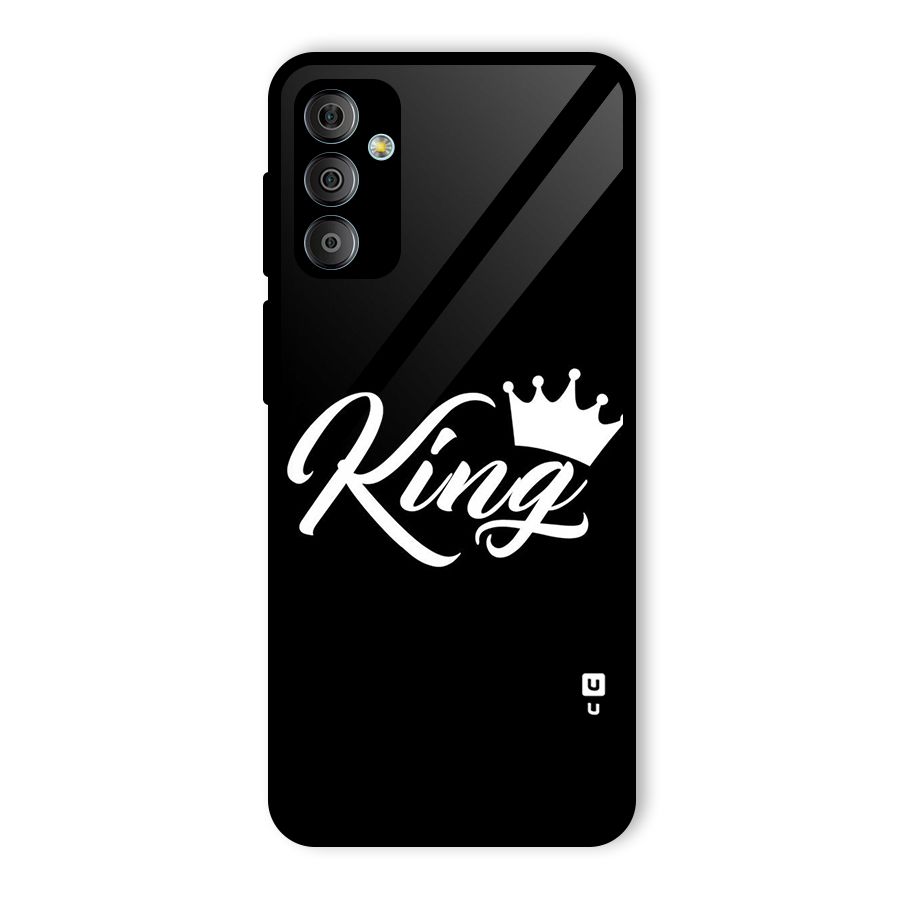 King Crown Typography Glass Back Case for Galaxy F23