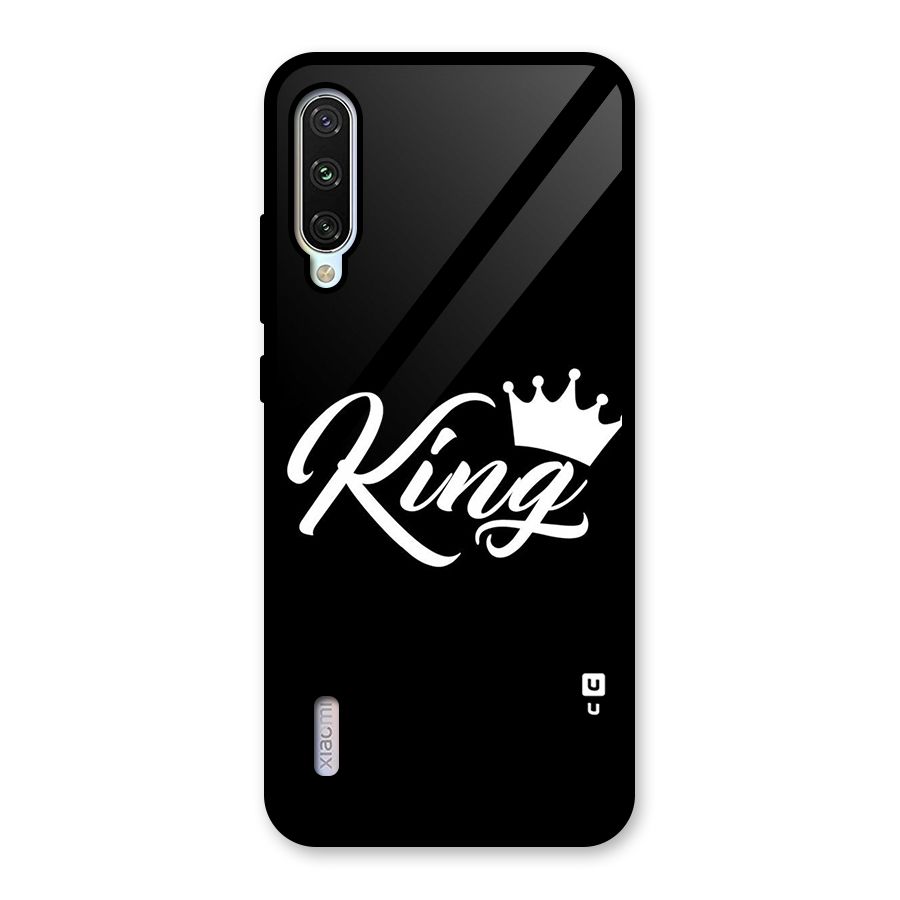 King Crown Typography Glass Back Case for Mi A3