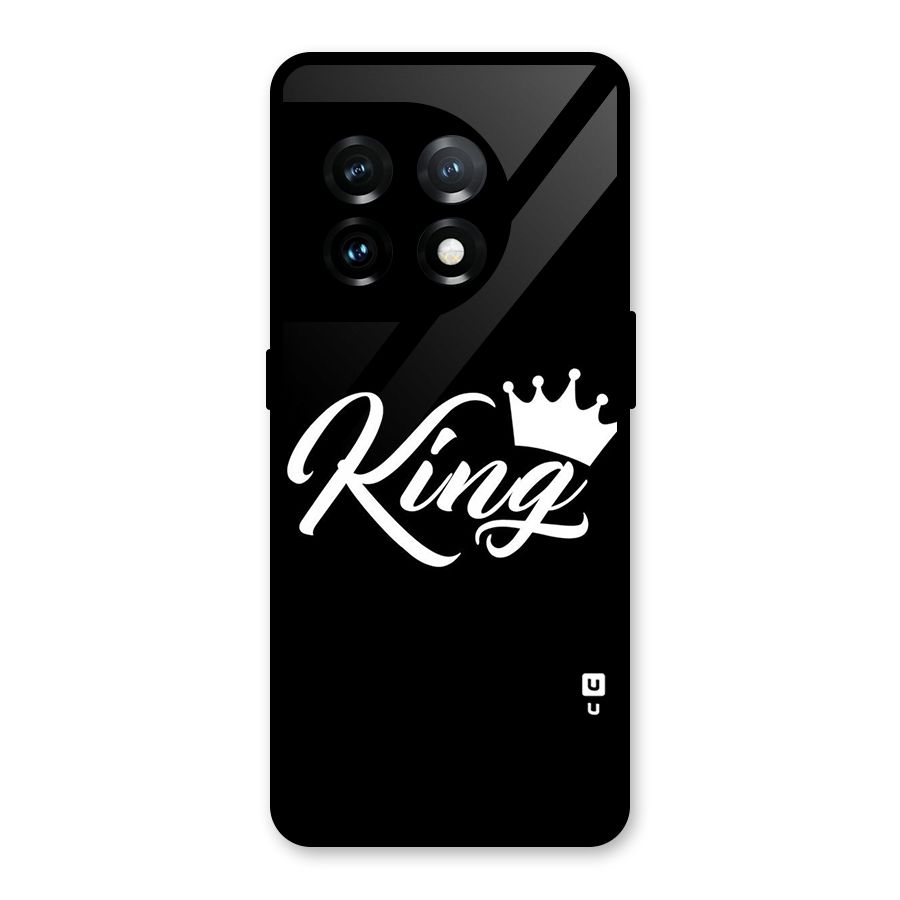 King Crown Typography Glass Back Case for OnePlus 11