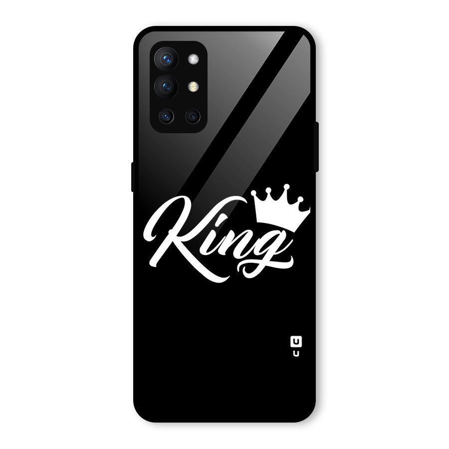 King Crown Typography Glass Back Case for OnePlus 9R