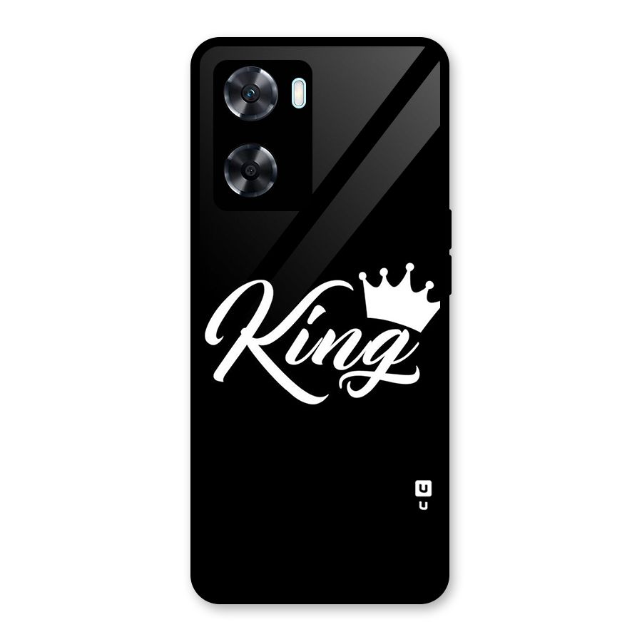 King Crown Typography Glass Back Case for Oppo A77