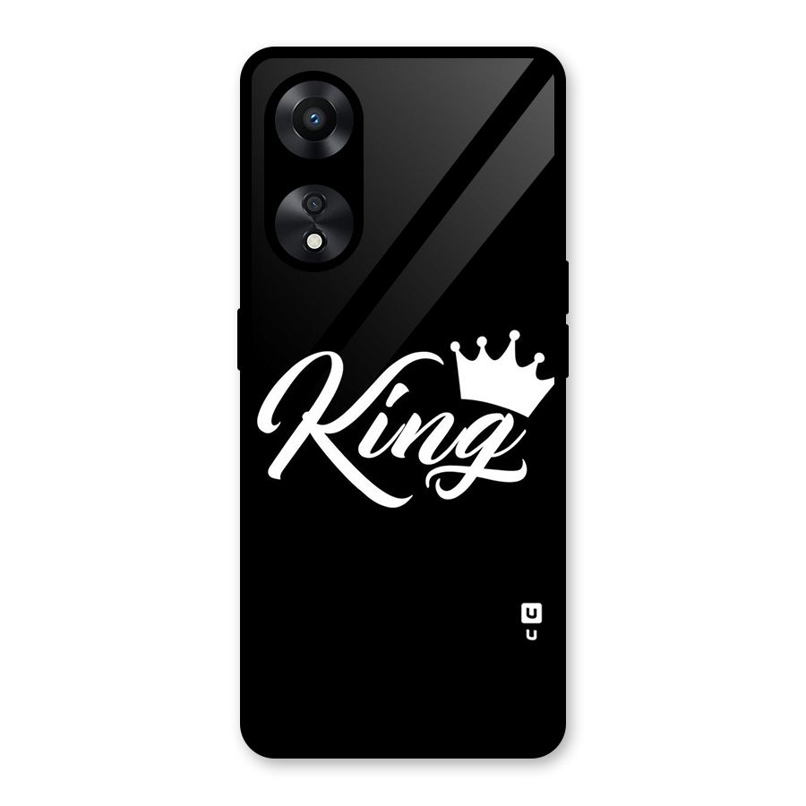 King Crown Typography Glass Back Case for Oppo A78