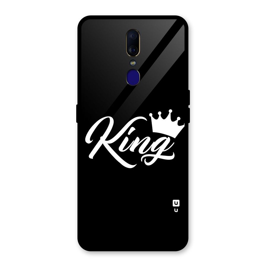 King Crown Typography Glass Back Case for Oppo F11