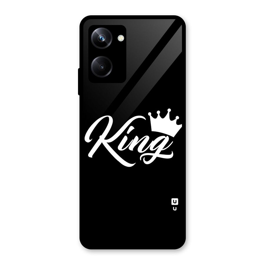 King Crown Typography Glass Back Case for Realme 10 Pro