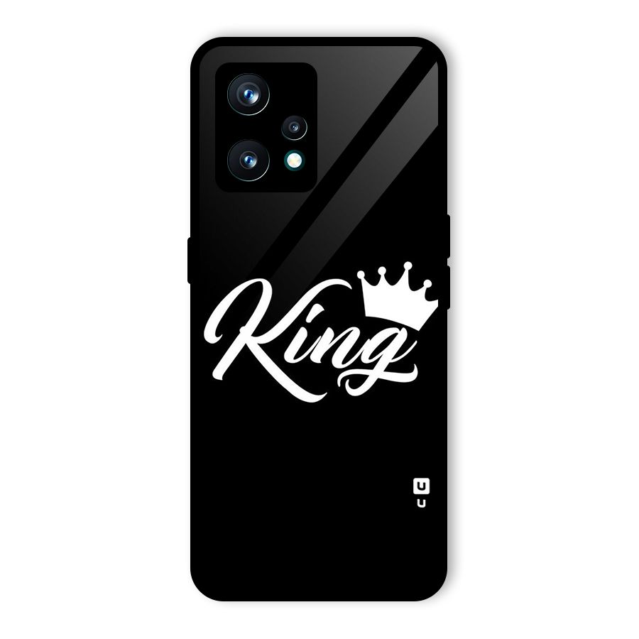 King Crown Typography Glass Back Case for Realme Narzo 50 Pro